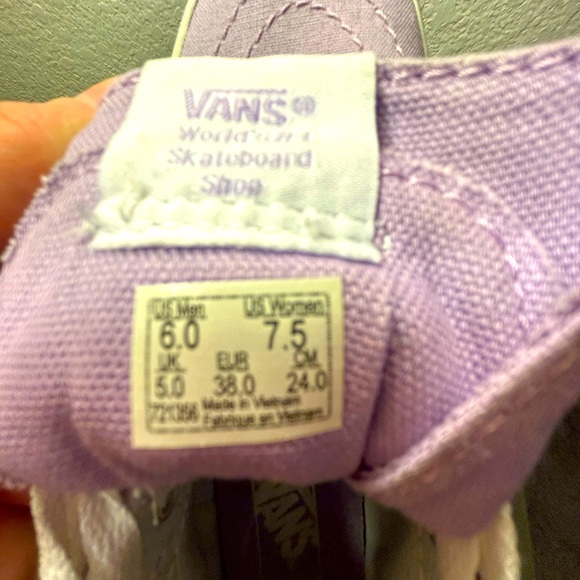 💜 VANS Sk8-Hi Slim Lavender & True White Womens Shoes women’s 7.5 - Picture 5 of 5